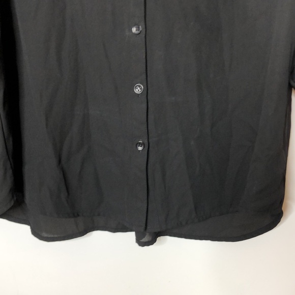 New York & Company Women's Black Collared Long Sleeve Top XL XLARGE PLUS SIZE - Picture 11 of 12